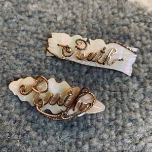 🔴 VTG Personalized Mother of Pearl Wire Brooch